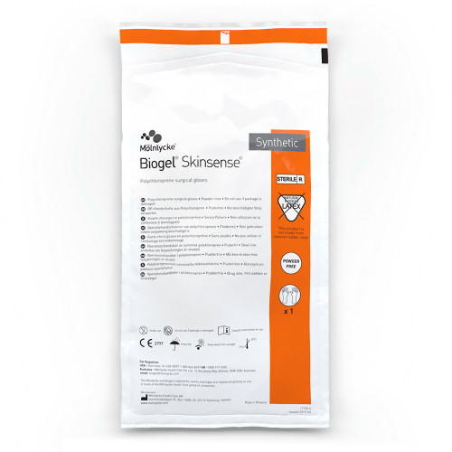 Biogel Skinsense Surgical Glove Size 6 Sterile Polyisoprene Standard Cuff Length Micro-Textured Straw Not Chemo Approved, 31460, Box of 50