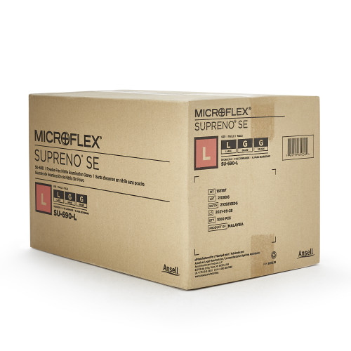 Supreno SE Exam Glove Large NonSterile Nitrile Standard Cuff Length Textured Fingertips Blue Not Rated, SU-690-L, Box of 100