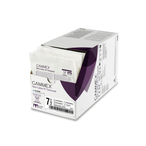 GAMMEX Non-Latex PI Textured Surgical Glove Size 7.5 Sterile Polyisoprene Standard Cuff Length Fully Textured White Chemo Tested, 20688275, Box of 50