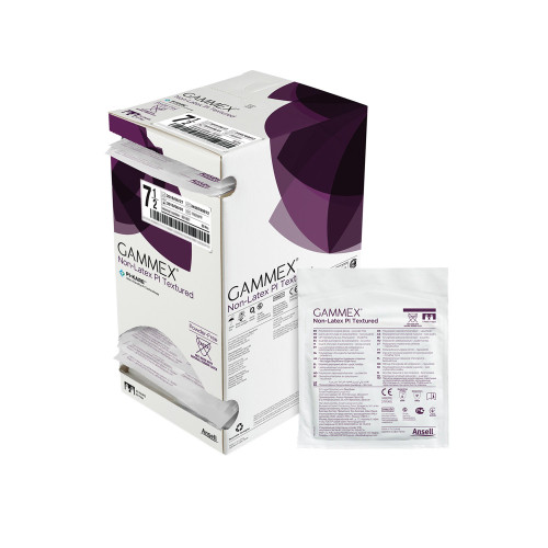 GAMMEX Non-Latex PI Textured Surgical Glove Size 7.5 Sterile Polyisoprene Standard Cuff Length Fully Textured White Chemo Tested, 20688275, Case of 200