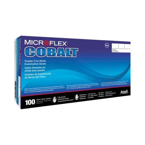 MICROFLEX Cobalt Exam Glove Small NonSterile Nitrile Standard Cuff Length Fully Textured Blue Not Rated, N191, Case of 1000