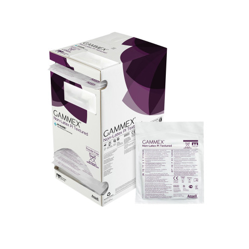GAMMEX Non-Latex PI Textured Surgical Glove Size 7 Sterile Polyisoprene Standard Cuff Length Fully Textured White Chemo Tested, 20688270, Box of 50