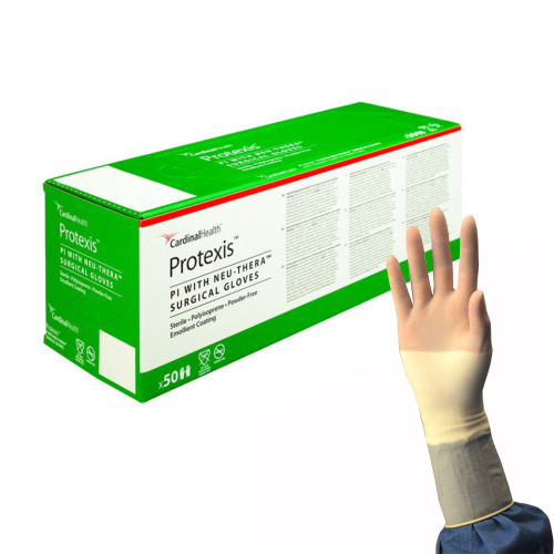Protexis PI with Neu-Thera Surgical Glove Size 6.5 Sterile Polyisoprene Standard Cuff Length Smooth Ivory Not Chemo Approved, 2D73TE65, Case of 200