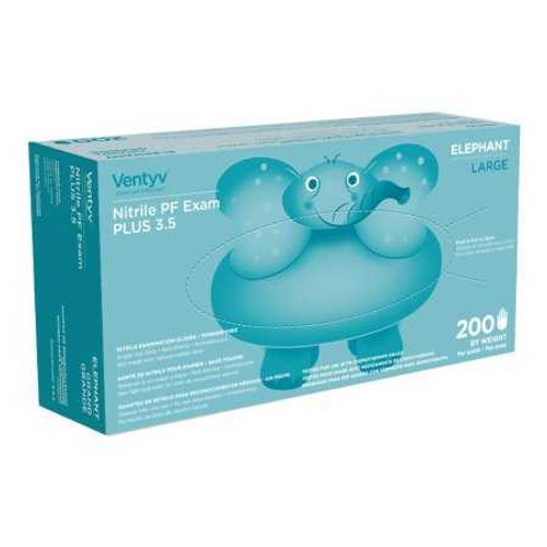 Exam Glove Ventyv™ Plus 3.5 ELEPHANT Large NonSterile Nitrile Standard Cuff Length Textured Fingertips Violet Chemo Tested 10336101 Case of 2000 10336101 Ventyv™ Plus 3.5 ELEPHANT 1091783_CS Exam Glove Ventyv™ Plus 3.5 ELEPHANT Large NonSterile Nitrile Standard Cuff Length Textured Fingertips Violet Chemo Tested 10336101 Case of 2000 10336101 Ventyv™ Plus 3.5 ELEPHANT 1091783_CS