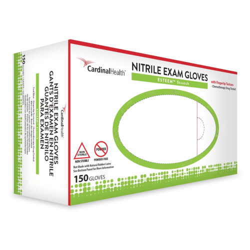 ESTEEM Stretch Exam Glove Small NonSterile Nitrile Standard Cuff Length Textured Fingertips Teal Chemo Tested, 8855NSB, Case of 1500