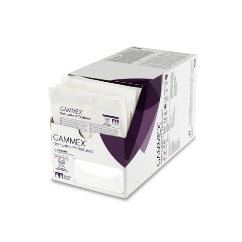 GAMMEX Non-Latex PI Textured Surgical Glove Size 8 Sterile Polyisoprene Standard Cuff Length Fully Textured White Chemo Tested, 20688280, Case of 200