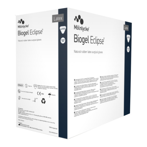 Biogel Eclipse Surgical Glove Size 7.5 Sterile Latex Standard Cuff Length Micro-Textured Straw Not Chemo Approved, 75275, Case of 4