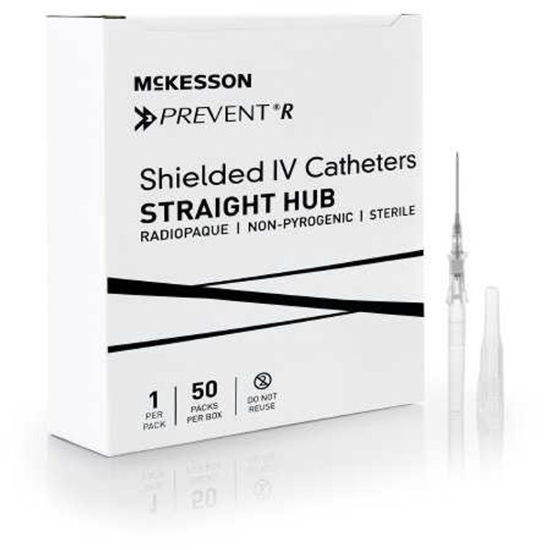Peripheral IV Catheter McKesson Prevent® R 16 Gauge 1.16 Inch Button Retracting Safety Needle 380254 Box of 50 380254 McKesson Prevent® R 1169911_BX