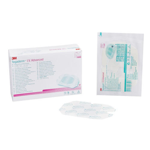 3M Tegaderm I.V. Dressing Film 4 X 4-3/4 Inch Sterile, 1688, Case of 200