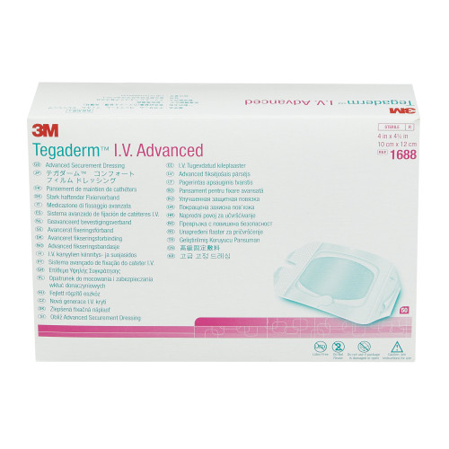 3M Tegaderm I.V. Dressing Film 4 X 4-3/4 Inch Sterile, 1688, Case of 200