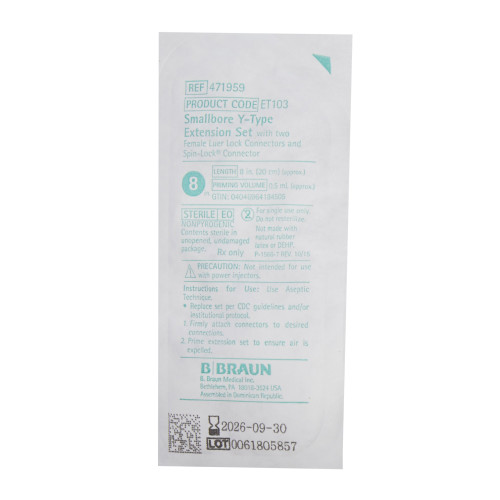 IV Extension Set Small Bore 8 Inch Tubing, 471959, Case of 100