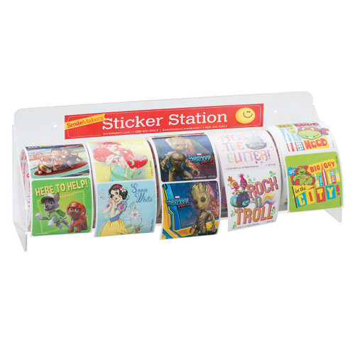 Sticker Dispenser Clear Acrylic Manual 4-5 Roll Surface Mount LR Pack of 1
