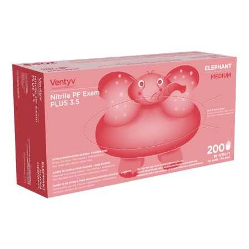 Exam Glove Ventyv™ Plus 3.5 ELEPHANT Medium NonSterile Nitrile Standard Cuff Length Textured Fingertips Violet Chemo Tested 10335101 Box of 200 10335101 Ventyv™ Plus 3.5 ELEPHANT 1091782_BX Exam Glove Ventyv™ Plus 3.5 ELEPHANT Medium NonSterile Nitrile Standard Cuff Length Textured Fingertips Violet Chemo Tested 10335101 Box of 200 10335101 Ventyv™ Plus 3.5 ELEPHANT 1091782_BX