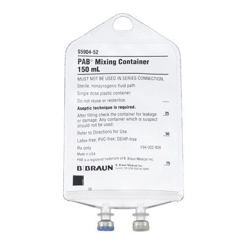 PAB Empty Partial Additive Bag 150 mL, S5904-52, Case of 48