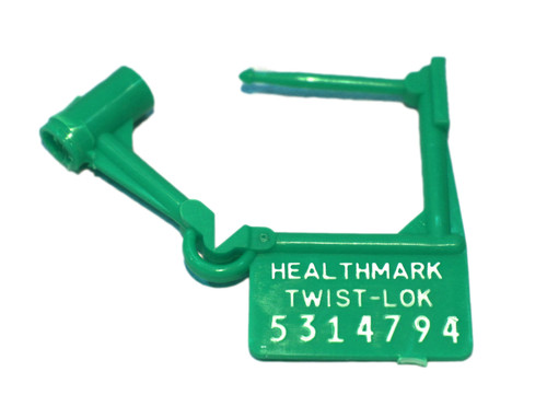 Twist-Loks Tamper Evident Seal Numbered Green Plastic 1 Inch, 5224 GN, Pack of 100