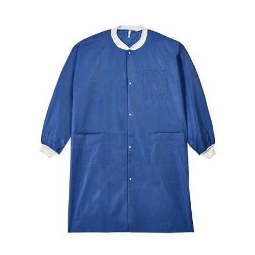 Lab Coat LabMates® Blue Medium Knee Length Nonwoven Disposable 85178 Bag of 10 85178 LabMates® 1149937_BG