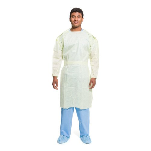 Protective Procedure Gown Halyard Tri-Layer L Yellow, AAMI Level 2 69979 Pack of 1