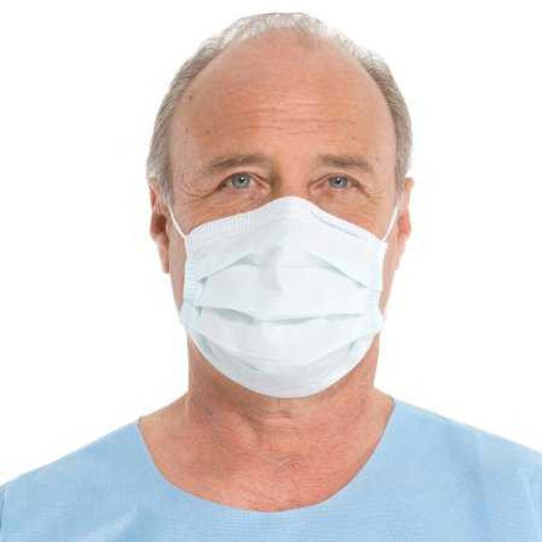 Surgical Mask FluidShield Anti-fog Foam Pleated Earloops One Size White NonSterile ASTM Level 1 Adult 41802 Case of 500 41802 FluidShield 981862_CS