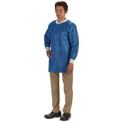 Lab Jacket LabMates® Blue Large Hip Length Nonwoven Disposable 85190 Case of 50 85190 LabMates® 1149956_CS