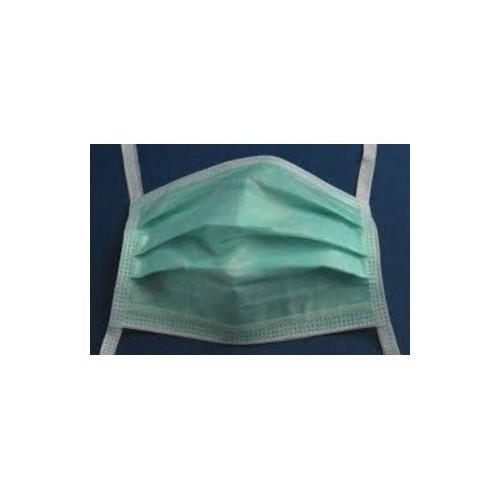 Surgical Mask Cardinal Health Anti-fog Adhesive Pleated Tie Closure One Size Green Nonsterile ASTM Level 1 Adult AT73835 Case of 300