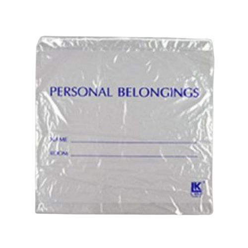 Personal Belongings Bag 20 x 20 Inch LDPE Drawstring Closure Clear PB20203DSC Case of 250