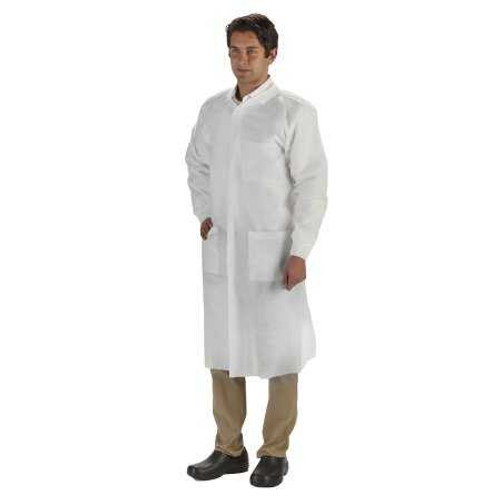 Lab Coat LabMates® White Small Knee Length Nonwoven Disposable 85172 Bag of 10 85172 LabMates® 1149927_BG