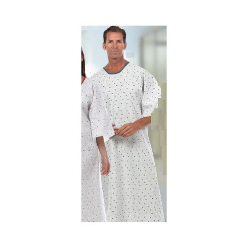 Patient Exam Gown, M / L, Light Blue, Reusable, 744-L, Pack of 1