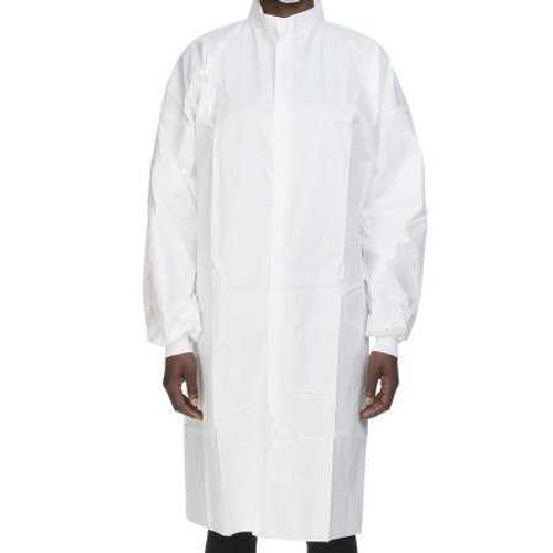 Cleanroom Lab Coat Contec® CritiGear™ White Medium Knee Length Microporous Fabric Disposable HCGA0022 Bag of 10 HCGA0022 Contec® CritiGear™ 1148130_BG