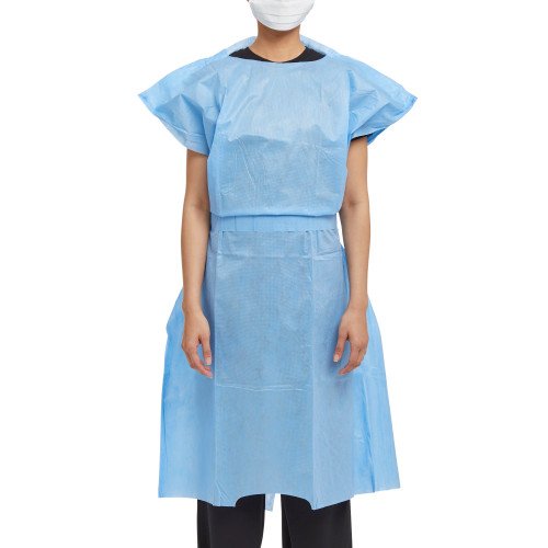 Patient Exam Gown, Halyard, One Size, Blue, 69766, Case of 100