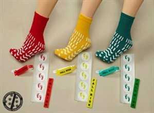 Fall Management Slipper Socks Confetti Treads® Large Yellow Above the Ankle 90381 One Dozen 90381 Confetti Treads® 825774_DZ