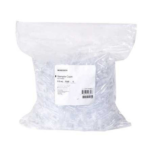 McKesson Sample Cup 0.5 mL, Clear, 13.55 x 24.50 mm, Without Caps 177-110021 Bag of 1000 177-110021 McKesson 1183151_BG