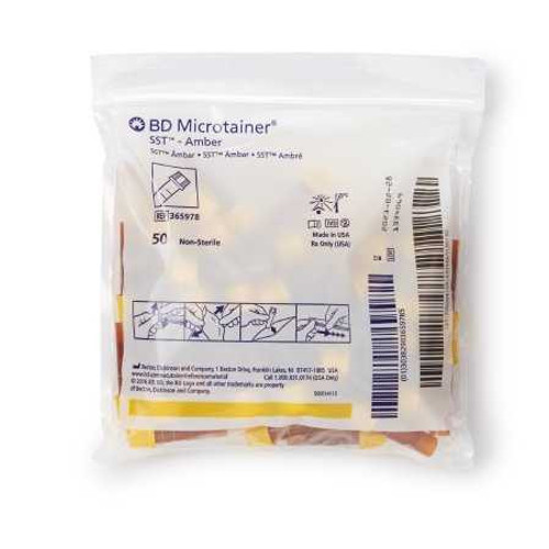 BD Microtainer® SST™ Capillary Blood Collection Tube Clot Activator / Separator Gel Additive 400 µL to 600 µL BD Microgard™ Closure Plastic Tube 365978 Case of 200 365978 BD Microtainer® SST™ 419302_CS