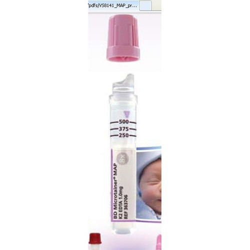 BD Microtainer MAP K2 EDTA Capillary Tube, 250 to 500 BD, Microgard Closure, 363706, Case of 200