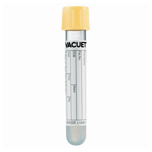Vacuette Z Serum Separator Blood Collection Tube, Clot Activator & Gel, 3.5 mL, Pull Cap (PET), 454228P, Box of 50