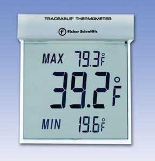Digital Thermometer Fisherbrand™ Traceable® Big-Digit See-Thru™ Celsius -25° to +70°C Internal Sensor Window / Wall Mount Battery Operated 15077960 Pack of 1 15077960 Fisherbrand™ Traceable® Big-Digit See-Thru™ 710061_EA Digital Thermometer Fisherbrand™ Traceable® Big-Digit See-Thru™ Celsius -25° to +70°C Internal Sensor Window / Wall Mount Battery Operated 15077960 Pack of 1 15077960 Fisherbrand™ Traceable® Big-Digit See-Thru™ 710061_EA