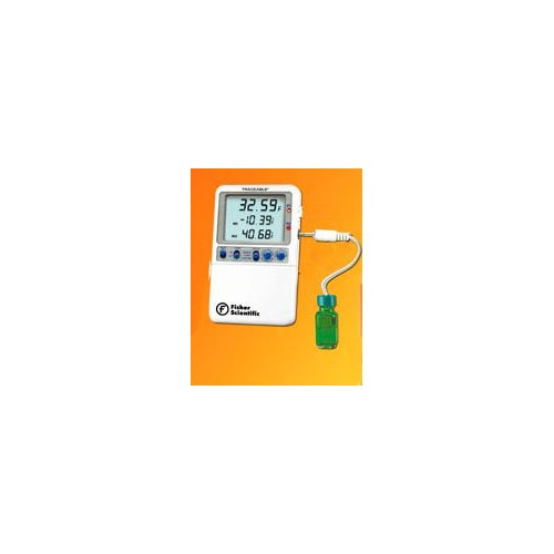 Freezer Thermometer Fisherbrand Traceable Fahrenheit -58 to +158F (-50 to +70C) Bottle Probe Desk / Wall Mount Battery Operated S98173 Pack of 1