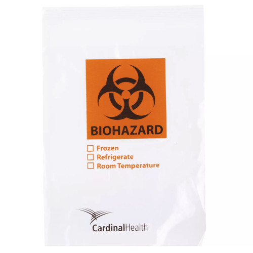Specimen Transport Bag with Document Pouch 6 x 9 Inch Zip Closure Biohazard Symbol / Storage Instructions / Instructions for Use NonSterile CH6X9BIO Case of 1000