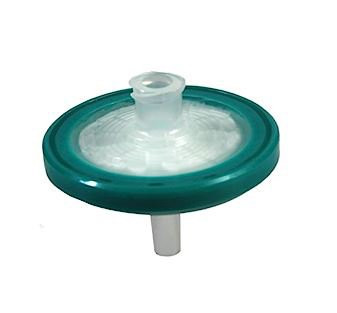 Millex Syringe Filter Sterile, 0.22 µm Pore Size, 3.3 cm Diameter, Green, 145 PSI, Male Luer Slip Outlet, Female Luer Lok Inlet, SLGPR33RS, Pack of 50