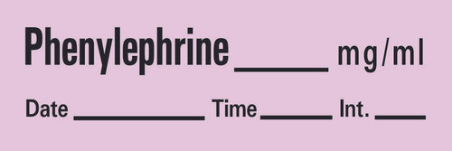 Timemed Drug Label Anesthesia Label Tape Phenylephrine_mg/mL Date_Time_Int._ Violet 1/2 X 1 Inch, AN-81, Roll of 1