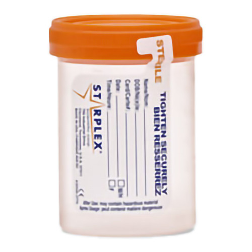 Specimen Container LeakBuster‚ 53 mm Opening 120 mL (4 oz.) Screw Cap Patient Information OR Sterile B1202-1O Case of 300 Specimen Container LeakBuster‚ 53 mm Opening 120 mL (4 oz.) Screw Cap Patient Information OR Sterile B1202-1O Case of 300
