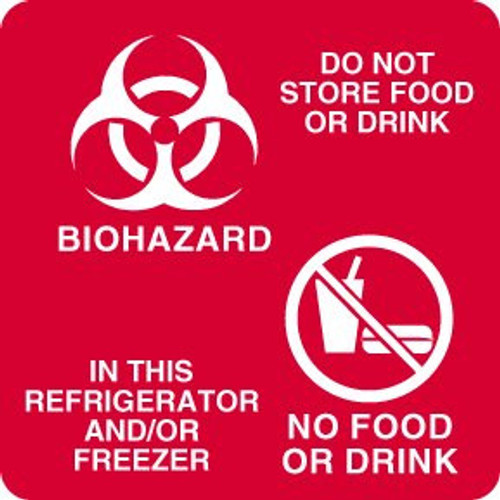 Magnetic Sign Caution Do Not Store Food Or Drink Biohazard In The Refrigerator and Or Freezer No Food No Drink ULBH701 Pack of 1
