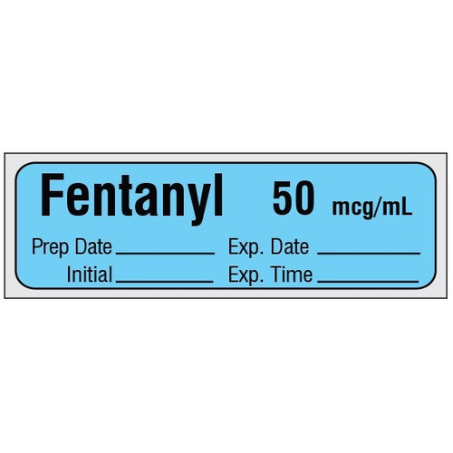 Shamrock Syringe Label FENTANYL 50 mcg, 0.5 x 1 in, SA-2420-EXP-PRE, Roll of 1