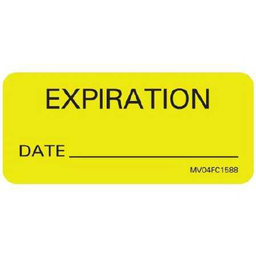 Pre-Printed Label MedVision® Auxiliary Label Yellow Paper Expiration Black Quality Control Label 1X 2-1/4 Inch MV04FC1588 Roll of 1 MV04FC1588 MedVision® 1028787_RL