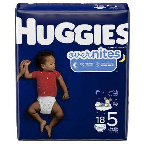 Unisex Baby Diaper Huggies® Overnites Size 5 Disposable Heavy Absorbency 49540 Pack of 18 49540 Huggies® Overnites 1128665_PK