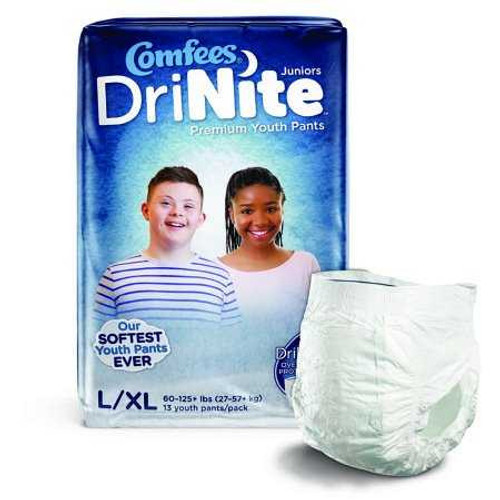 Unisex Youth Absorbent Underwear Comfees® DriNite® Juniors Pull On with Tear Away Seams Large / X-Large Disposable Heavy Absorbency CMF-YLXL Bag of 13 CMF-YLXL Comfees® DriNite® Juniors 1150966_BG