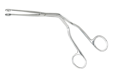 Catheter Forceps McKesson Magill 9 Inch Length Office Grade Stainless Steel NonSterile NonLocking Finger Ring Handle Straight Extra Narrow, 0.9 mm Alligator Jaws 43-2-289 Pack of 1