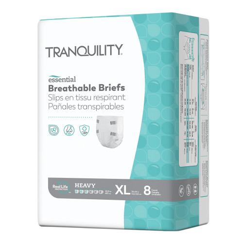 Tranquility Essential Incontinence Brief Adult X-Large Unisex Disposable Heavy Absorbency, 2747, Case of 64