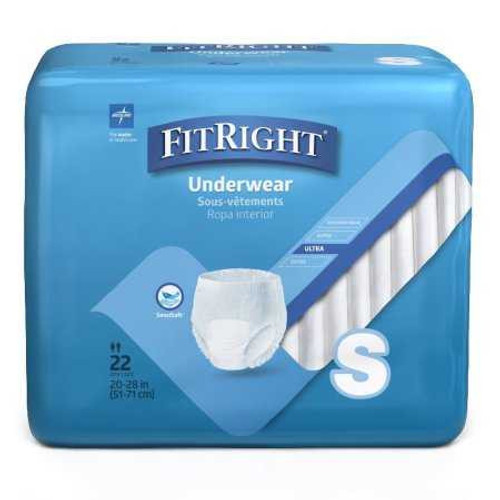 Unisex Absorbent Underwear FitRight™ Pull On with Tear Away Seams Small Disposable Moderate Absorbency MSC23000 Bag of 1 MSC23000 FitRight™ 564947_BG