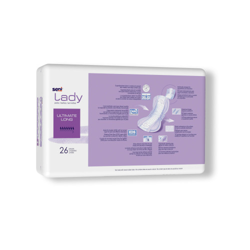 Seni Lady Ultimate Bladder Control Pad 16-1/2 Inch Length Heavy Absorbency Super Absorbent Core One Size Fits Most, S-7P26-PS1, Pack of 26