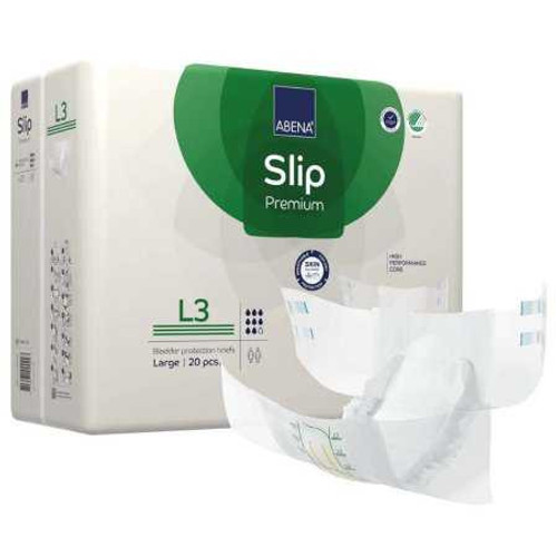 Unisex Adult Incontinence Brief Abena® Slip Premium L3 Large Disposable Heavy Absorbency 1000021291 Case of 80 1000021291 Abena® Slip Premium L3 1218207_CS